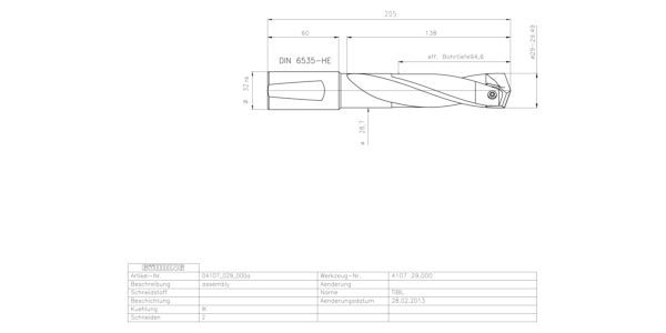Guhring INTERCHANGEABLE INSERT HOLDER HT800 3XD 290 29,0-29,49 - Image 2