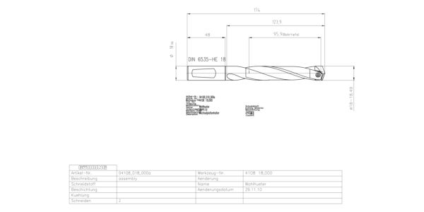 Guhring INTERCHANGEABLE INSERT HOLDER HT800 5XD 180 18,0-18,49 - Image 2