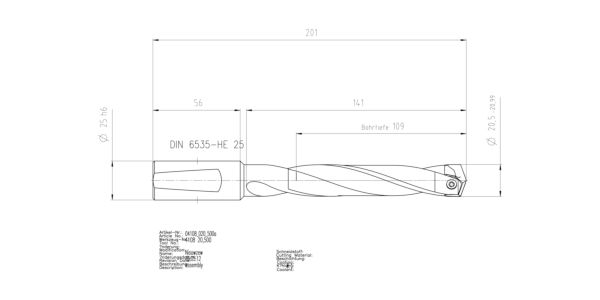 Guhring INTERCHANGEABLE INSERT HOLDER HT800 5XD 205 20,5-20,99 - Image 2