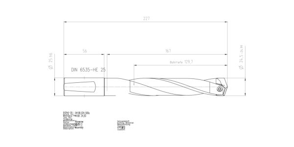 Guhring INTERCHANGEABLE INSERT HOLDER HT800 5XD 245 24,5-24,99 - Image 2