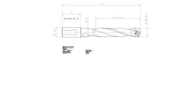 Guhring INTERCHANGEABLE INSERT HOLDER HT800 5XD 280 28,0-28,49 - Image 2