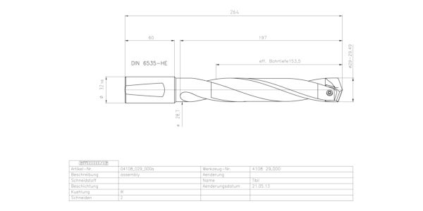 Guhring INTERCHANGEABLE INSERT HOLDER HT800 5XD 290 29,0-29,49 - Image 2
