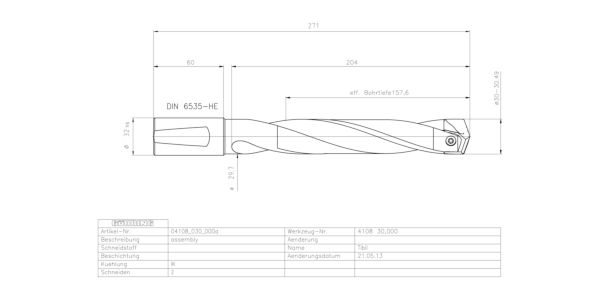 Guhring INTERCHANGEABLE INSERT HOLDER HT800 5XD 300 30,0-30,49 - Image 2