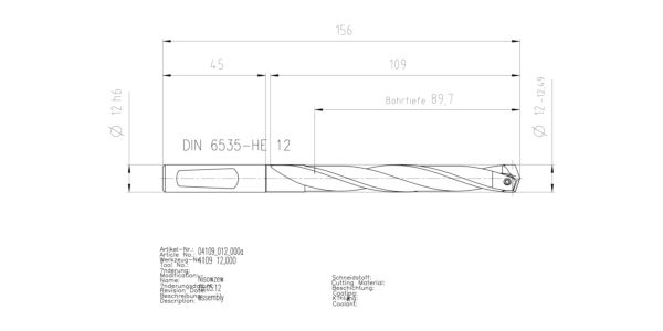 Guhring INTERCHANGEABLE INSERT HOLDER HT800 7XD 120 12,0-12,49 - Image 2