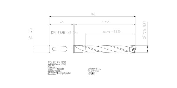 Guhring INTERCHANGEABLE INSERT HOLDER HT800 7XD 125 12,5-12,99 - Image 2