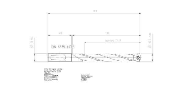 Guhring INTERCHANGEABLE INSERT HOLDER HT800 7XD 155 15,5-15,99 - Image 2