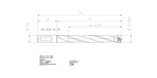Guhring INTERCHANGEABLE INSERT HOLDER HT800 7XD 180 18,0-18,49 - Image 2