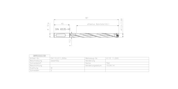 Guhring INTERCHANGEABLE INSERT HOLDER HT800 10XD 115 11,5-11,99 - Image 2