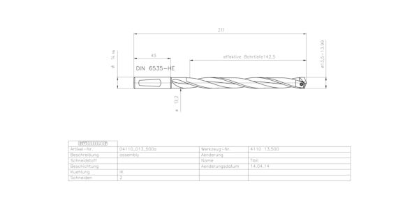 Guhring INTERCHANGEABLE INSERT HOLDER HT800 10XD 135 13,5-13,99 - Image 2