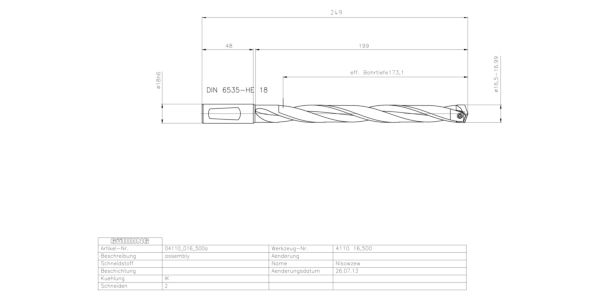 Guhring INTERCHANGEABLE INSERT HOLDER HT800 10XD 165 16,5-16,99 - Image 2