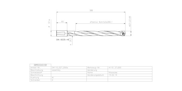 Guhring INTERCHANGEABLE INSERT HOLDER HT800 10XD 270 27,0-27,49 - Image 2