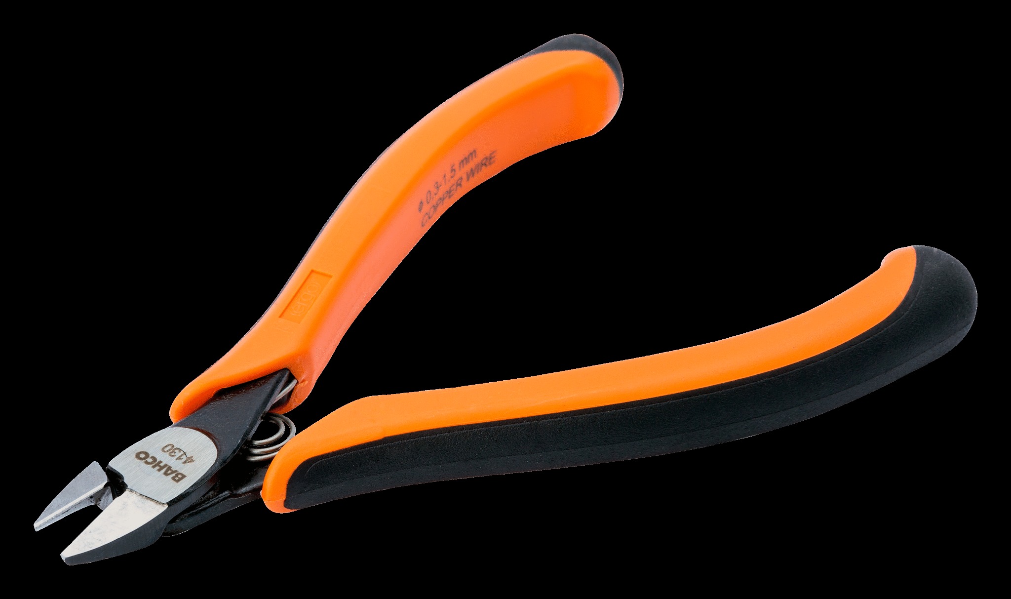 Bahco Ergo plier, side cutter with lead catchers, oval head, 120mm, ergo sleeves with opening spring, flush cut