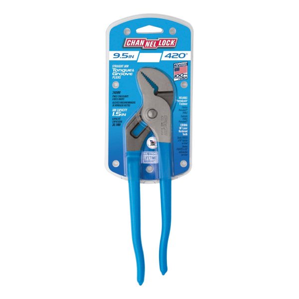 PLIER STRAIGHT JAW TONGUE & GROOVE 241MM (9.5") CHANNELLOCK