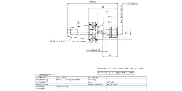 Guhring BT40 Hydraulic chuck - Image 2