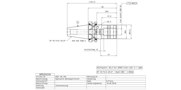 Guhring BT40 Hydraulic chuck - Image 2