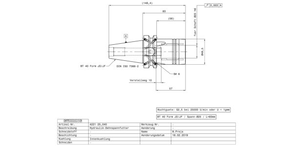 Guhring BT40 Hydraulic chuck - Image 2