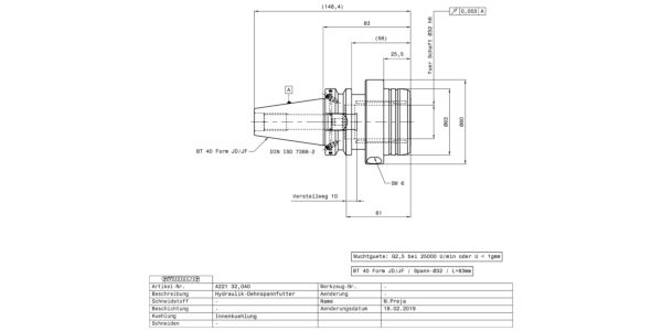 Guhring BT40 Hydraulic chuck - Image 2