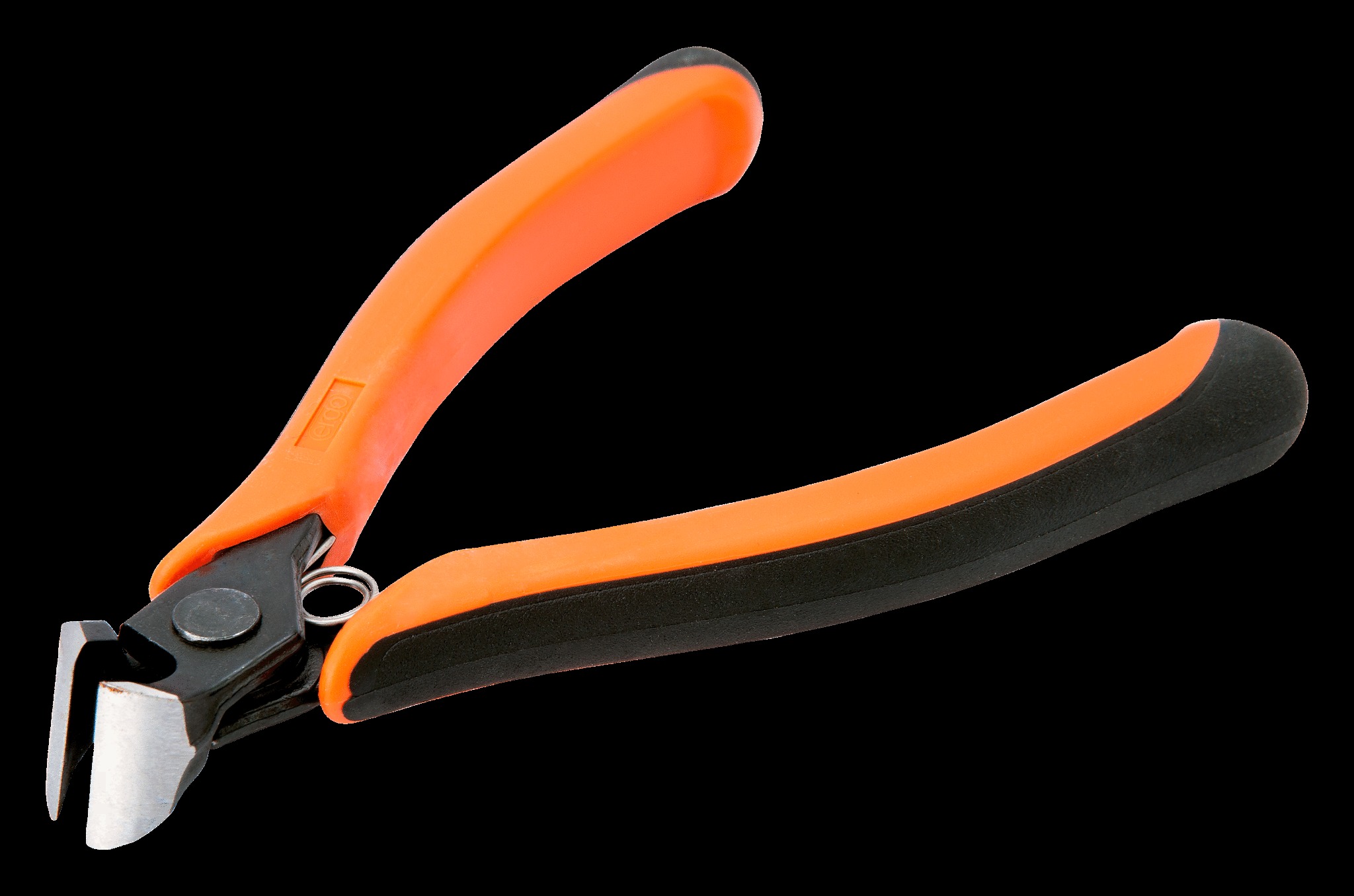 Bahco Ergo plier, oblique cutter, 20 deg angle head, 119mm, ergo sleeves with opening spring, flush cut