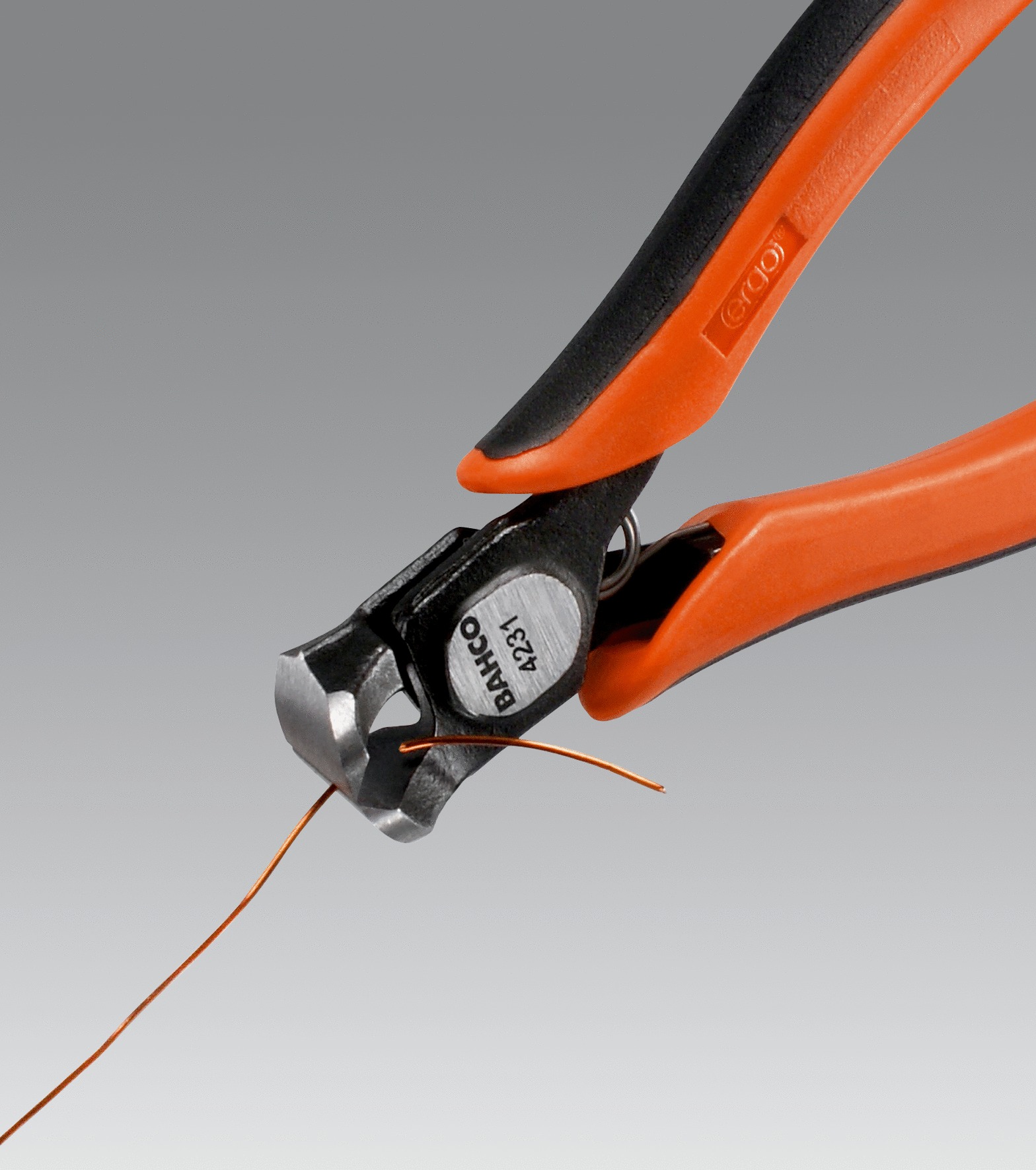 Bahco Ergo plier, oblique cutter, 20 deg angle head, 119mm, ergo sleeves with opening spring, flush cut - Image 5