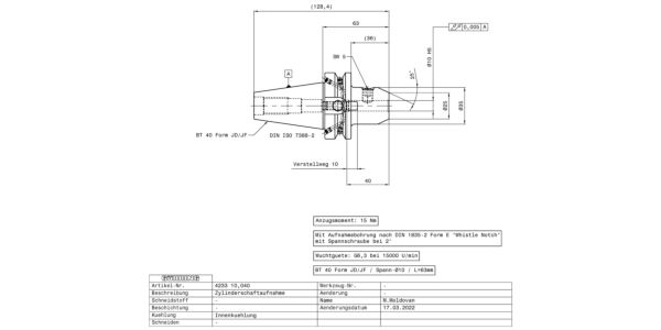 Guhring BT40 Side Lock Holder 10.0 mm - Image 2