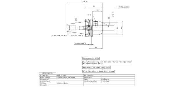 Guhring BT40 Side Lock Holder 18.0 mm - Image 2