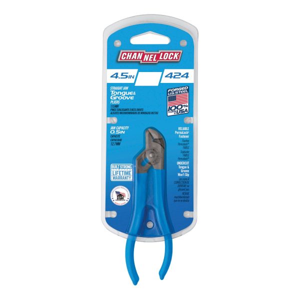 PLIER STRAIGHT JAW TONGUE & GROOVE 111MM (4.5") CHANNELLOCK