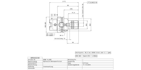 Guhring HSK63-A Hydraulic Chuck - Image 2