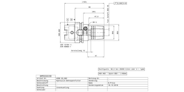 Guhring HSK63-A Hydraulic Chuck - Image 2