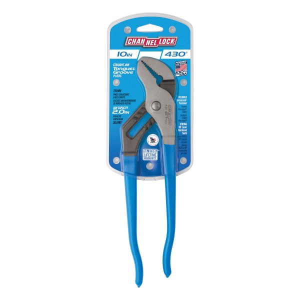 PLIER STRAIGHT JAW TONGUE & GROOVE 254MM (10") CHANNELLOCK
