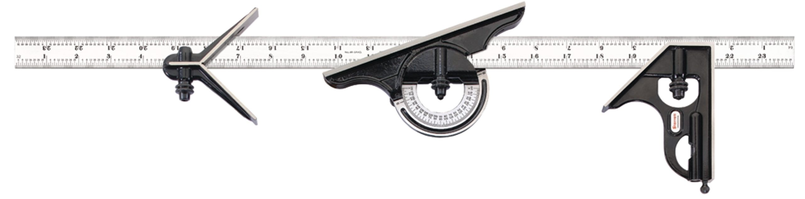 Starrett SQUARE COMBO SET 24IN 4R 434-24-4R 24" Combination Set with Square, Center and Reversible Protractor Head and Blade