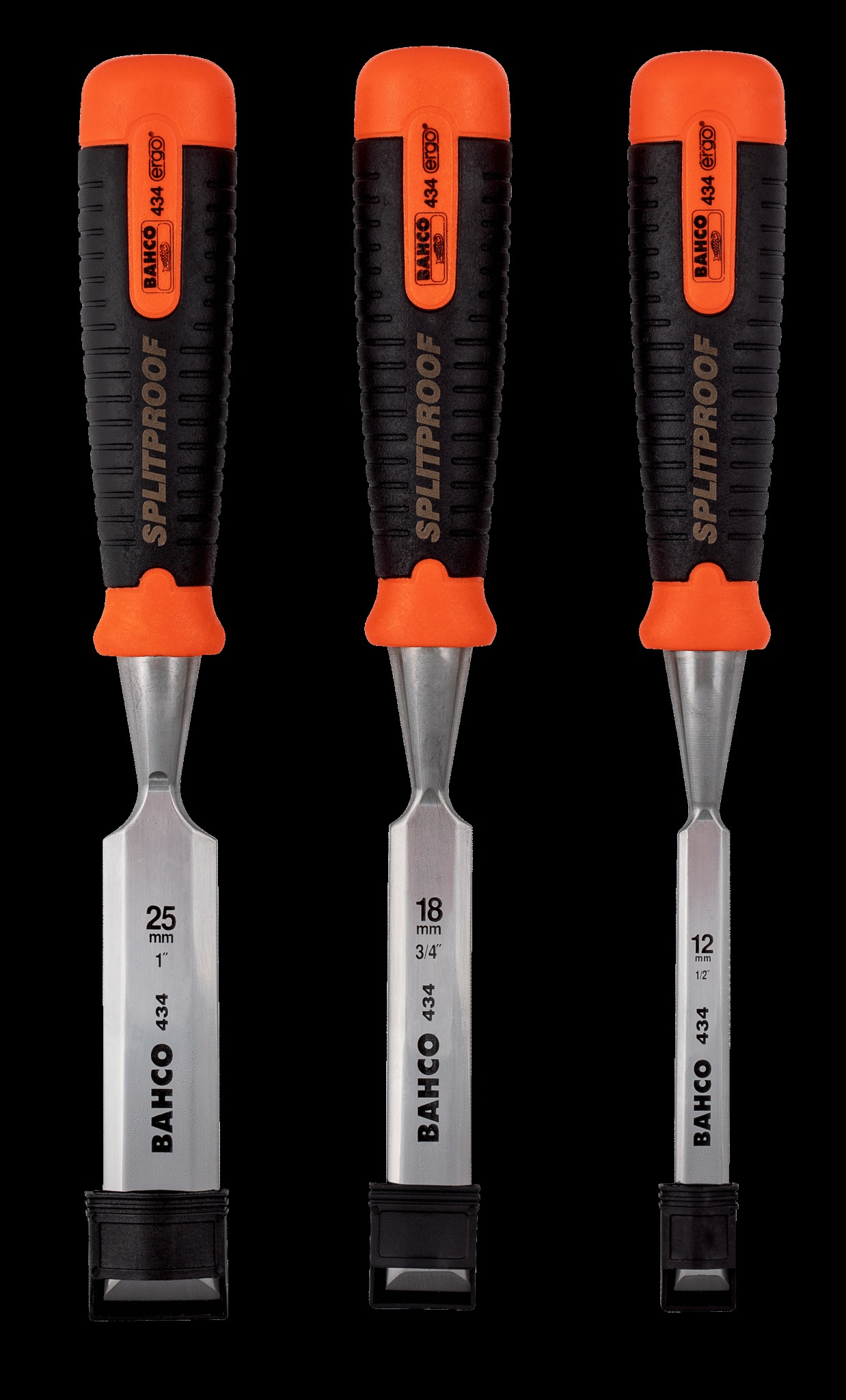 Bahco ERGO™ Splitproof Woodworking Chisel Set - 3 Piece - 12, 18 & 25mm - Image 4