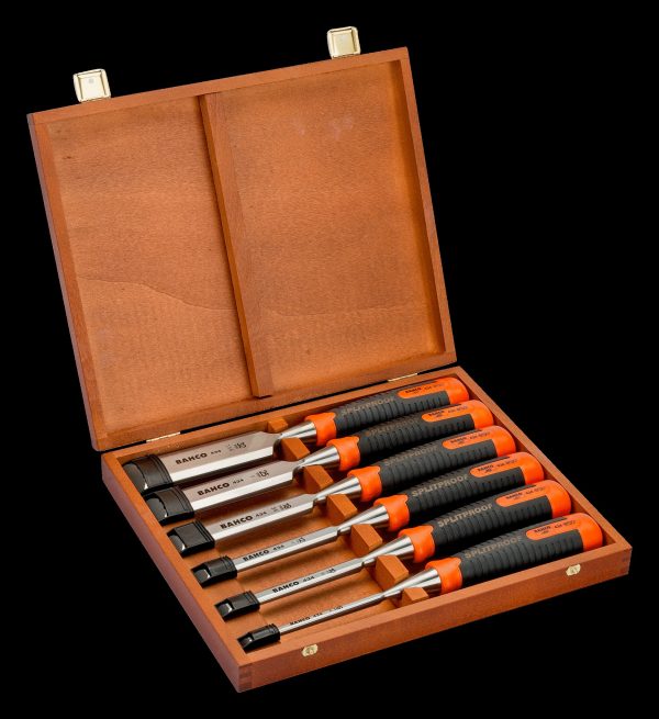 Bahco Chisel Set, 6 Piece - 6, 10, 12, 18, 25 & 32mm - Wooden Box, Splitproof Handle