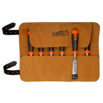 Bahco ERGO™ Splitproof Woodworking Chisel Set - 6 Piece in Leather Roll Pouch - Image 3