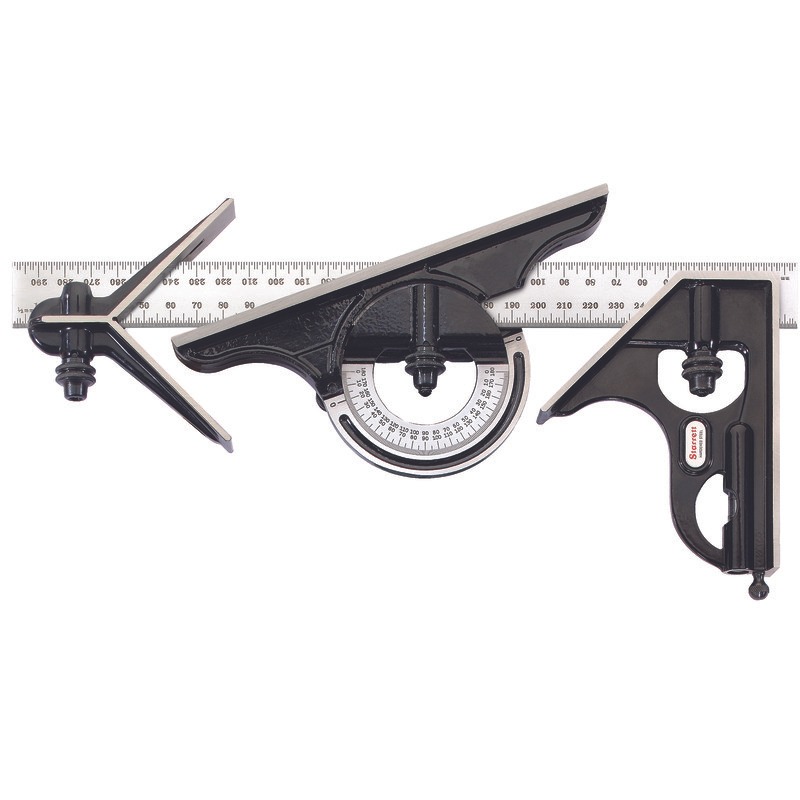 Starrett SQUARE COMBINATION SET 300MM REG BLADE 434M-300 300mm Combination Set with Square, Center and Reversible Protractor Head and Blade