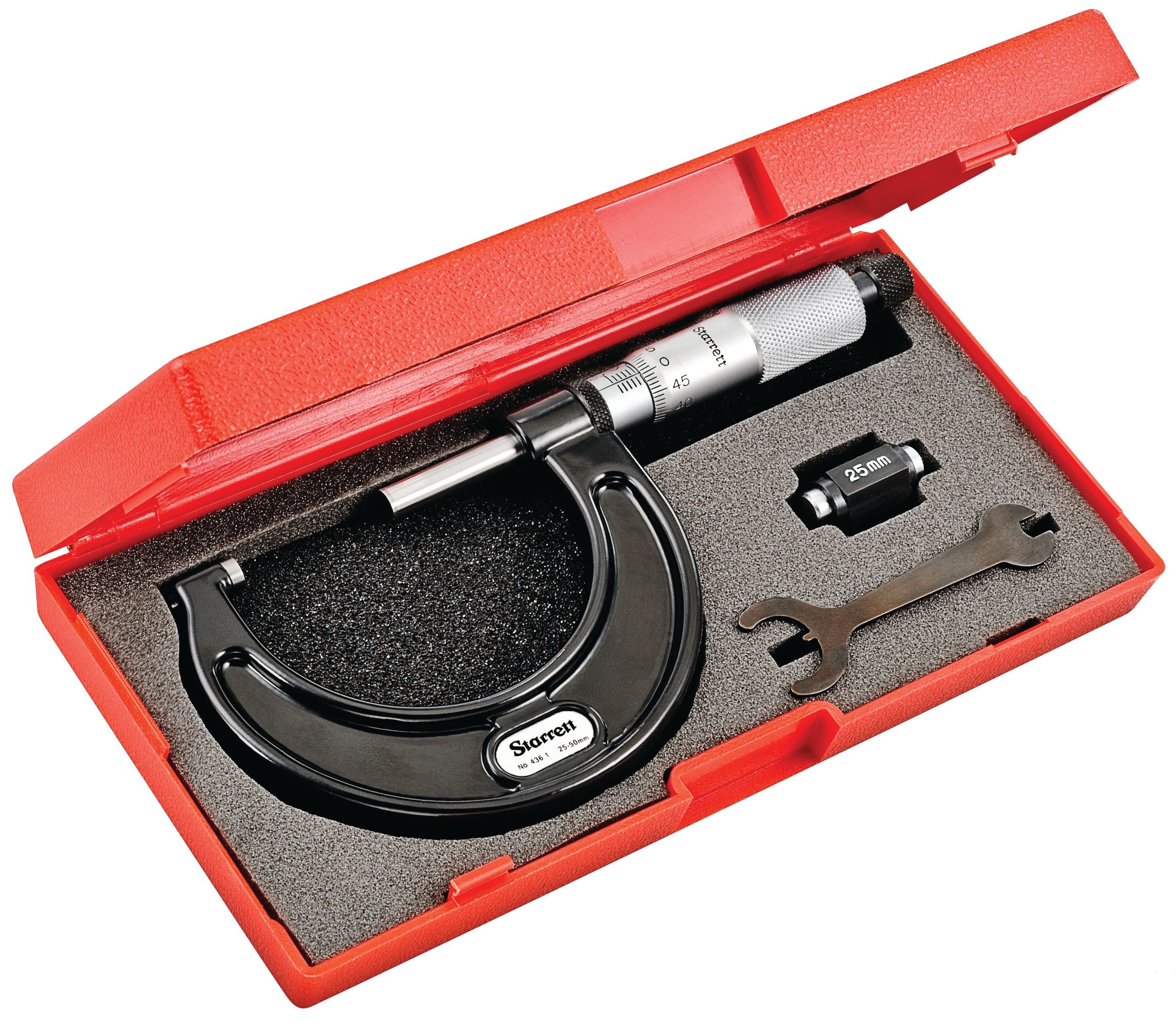Starrett - Micrometer 25-50mm 0.01mm Grad Carbide Faces - Image 2