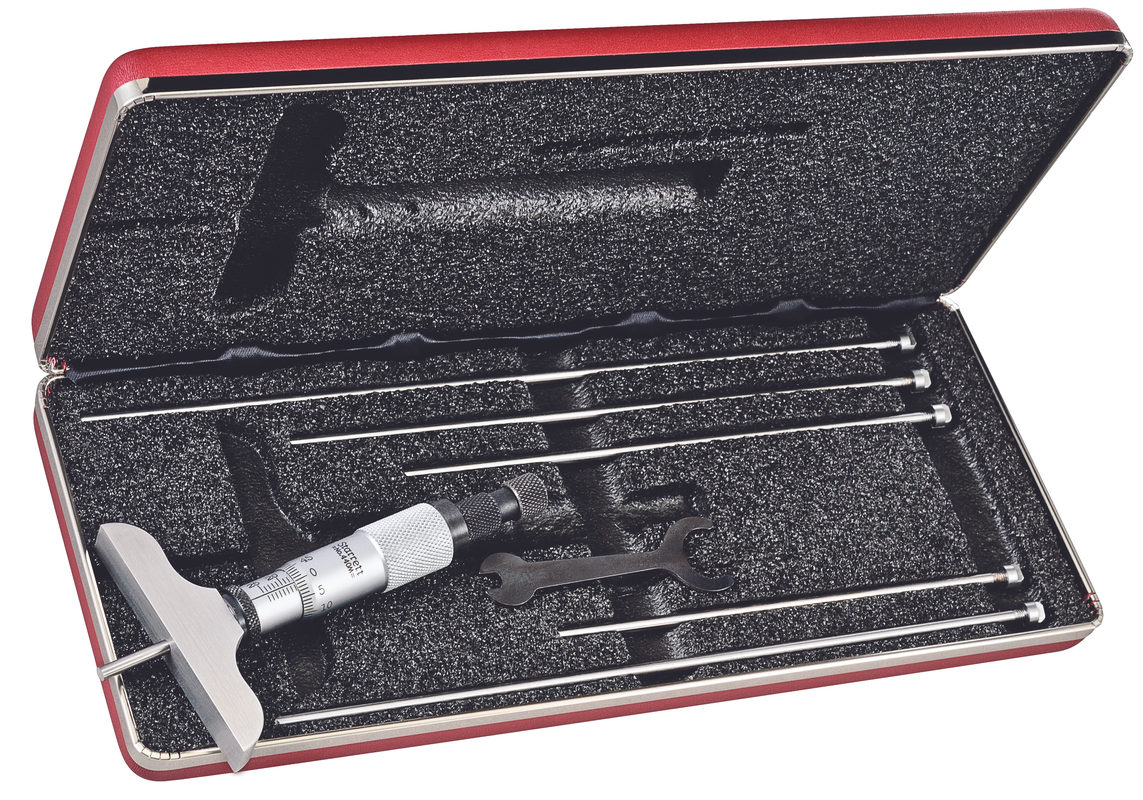Starrett - Depth Gage 0-150mm Range 63.5mm Base 6 Rods Case