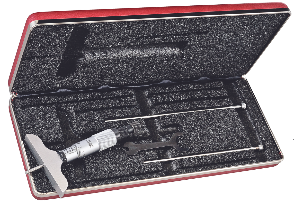 Starrett - Depth Gage 0-75mm Range 63.5mm Base 3 Rods Case