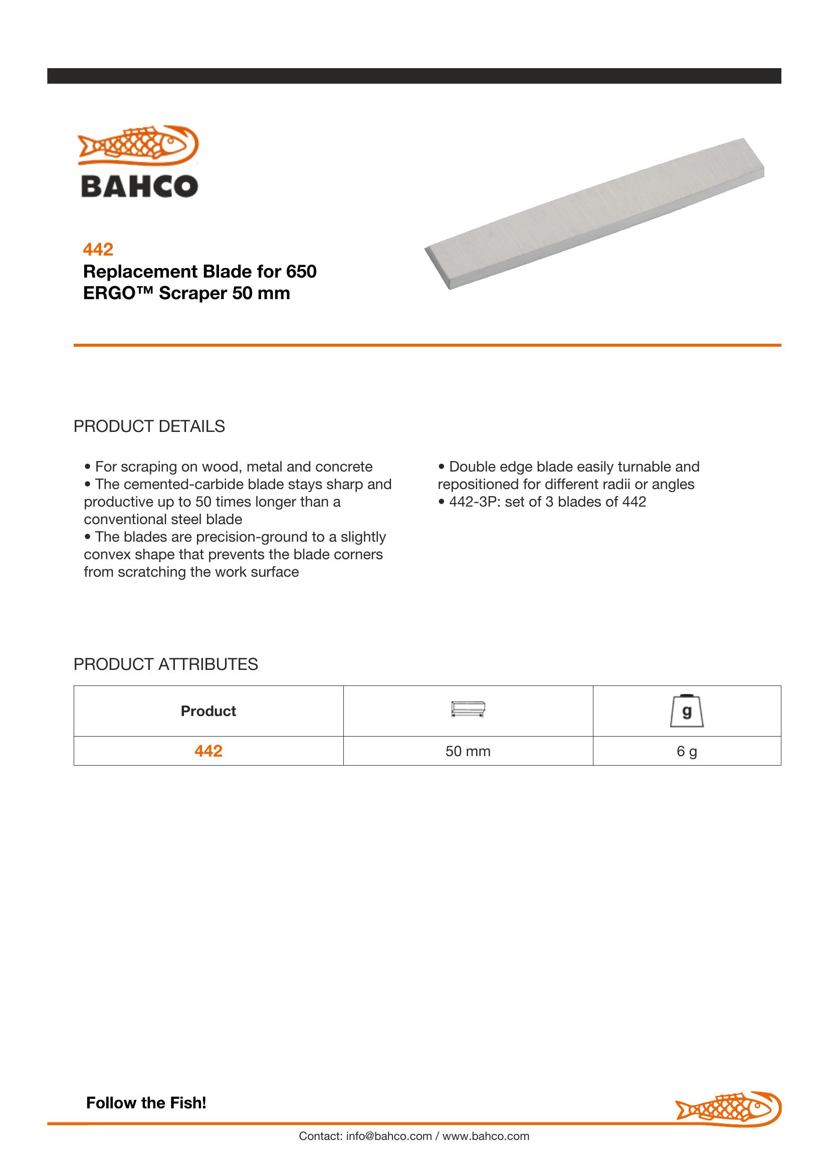 Bahco Spare Blade For 650 & Old Style 440 Paint Scraper. Cemented Carbide Blade Stays Sharper Longer Than Conventional Steel Blade. - Image 3