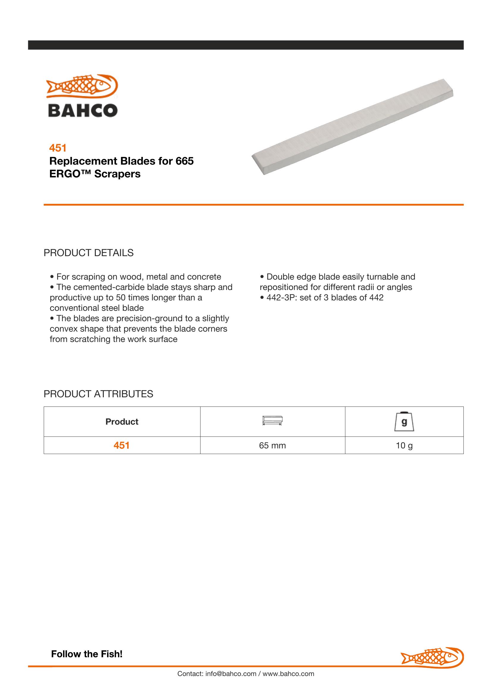 Bahco Spare Blade For 665 & Old Style 450 Paint Scraper. Cemented Carbide Blade Stays Sharper Longer Than Conventional Steel Blade. - Image 3