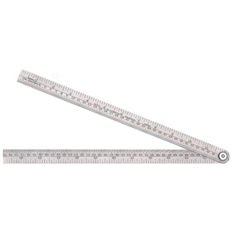 Starrett Steel Folding Rule 24in With Circumference Measurement 471 Steel Folding-Rule with Circumference Measurement