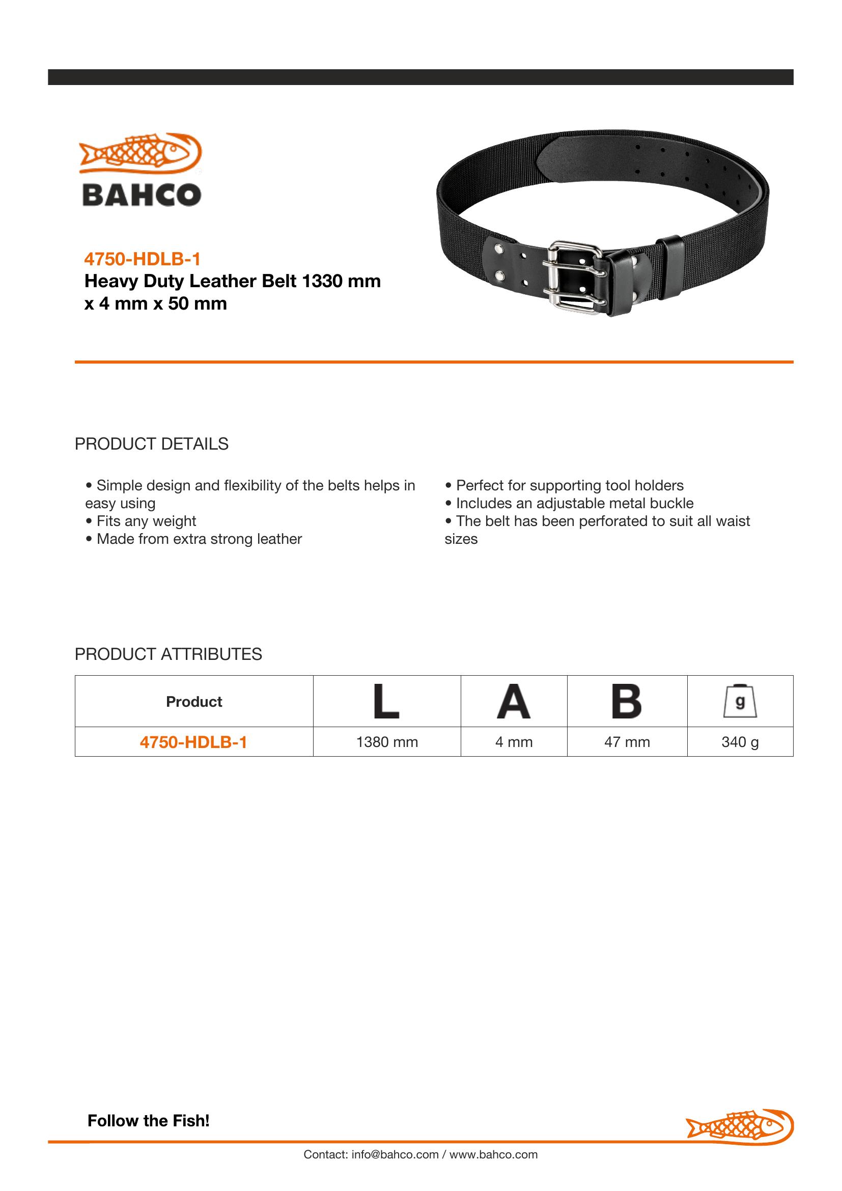 Bahco Heavy Duty Leather Belt - Image 2