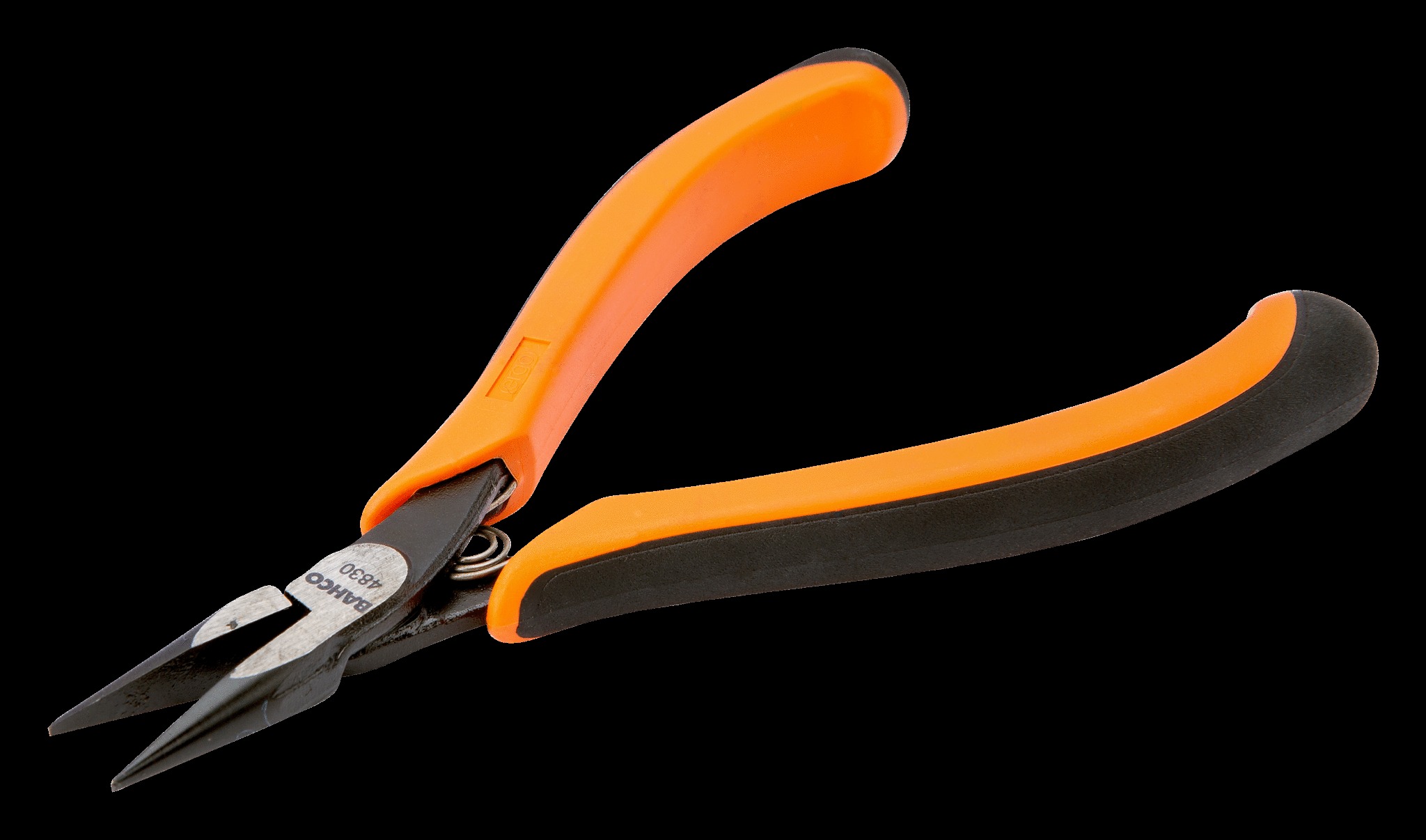 Bahco Ergo plier, snipe nose, smooth jaw, 135mm, ergo sleeves with opening spring