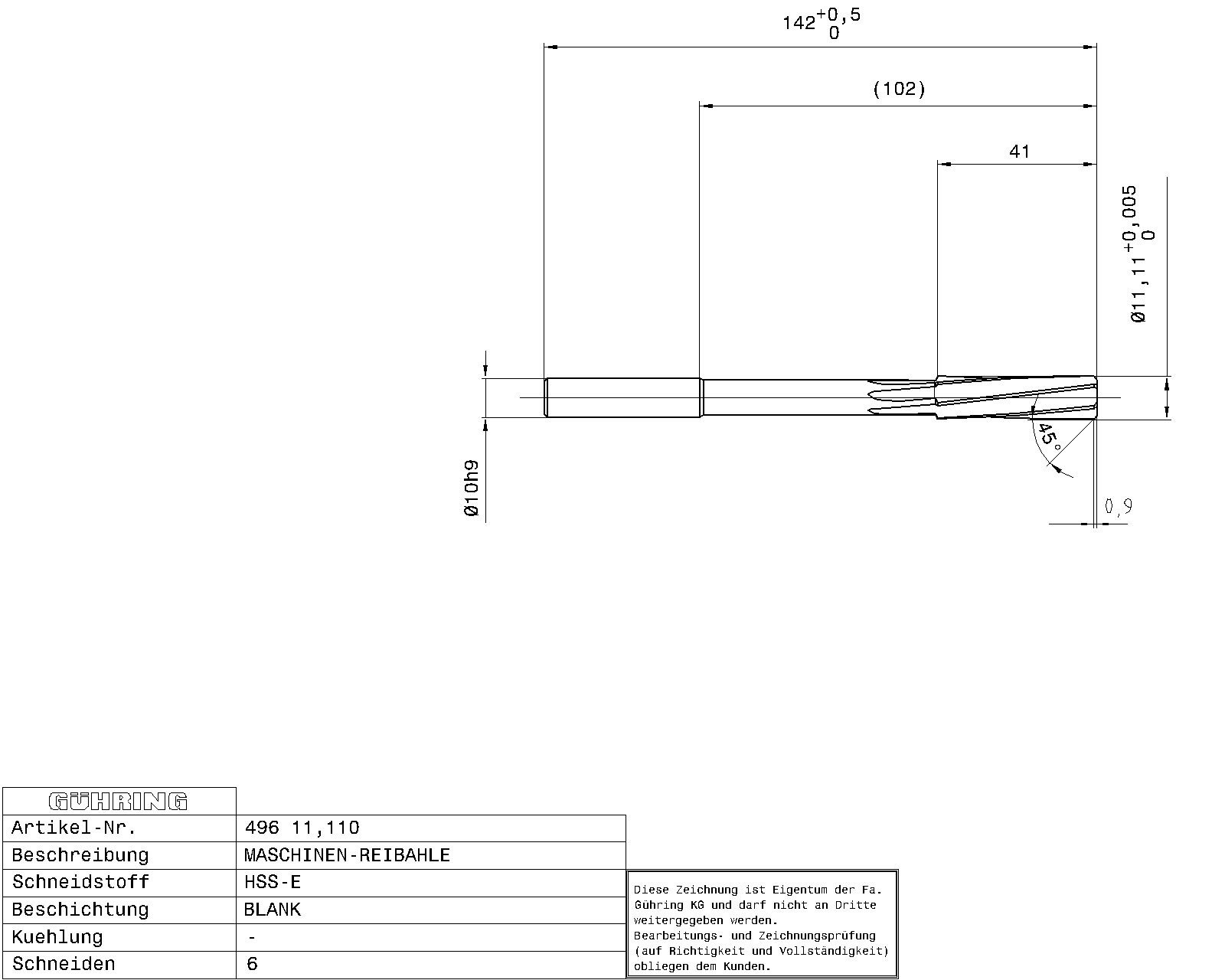 Guhring Machine Chucking Reamers HSS-E 7/16 - Image 2