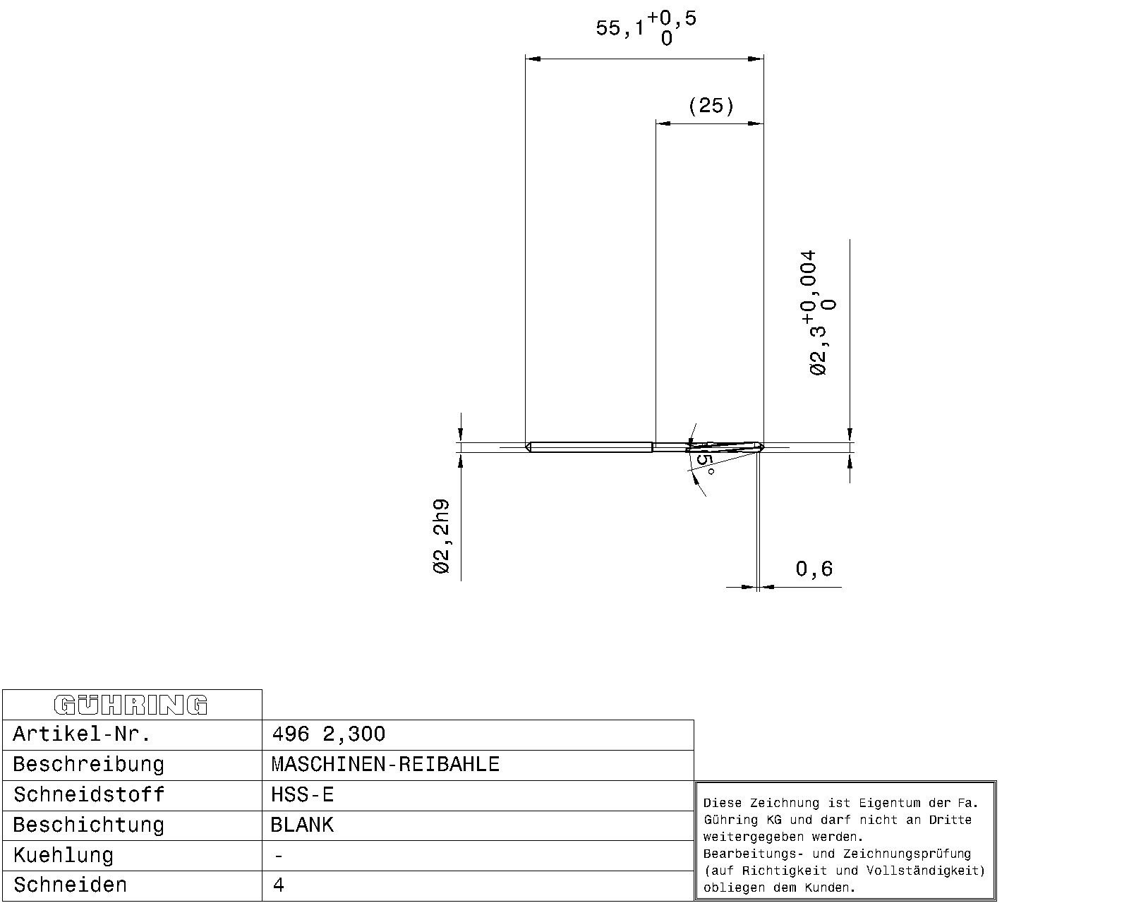 Guhring Machine Chucking Reamers HSS-E - Image 2