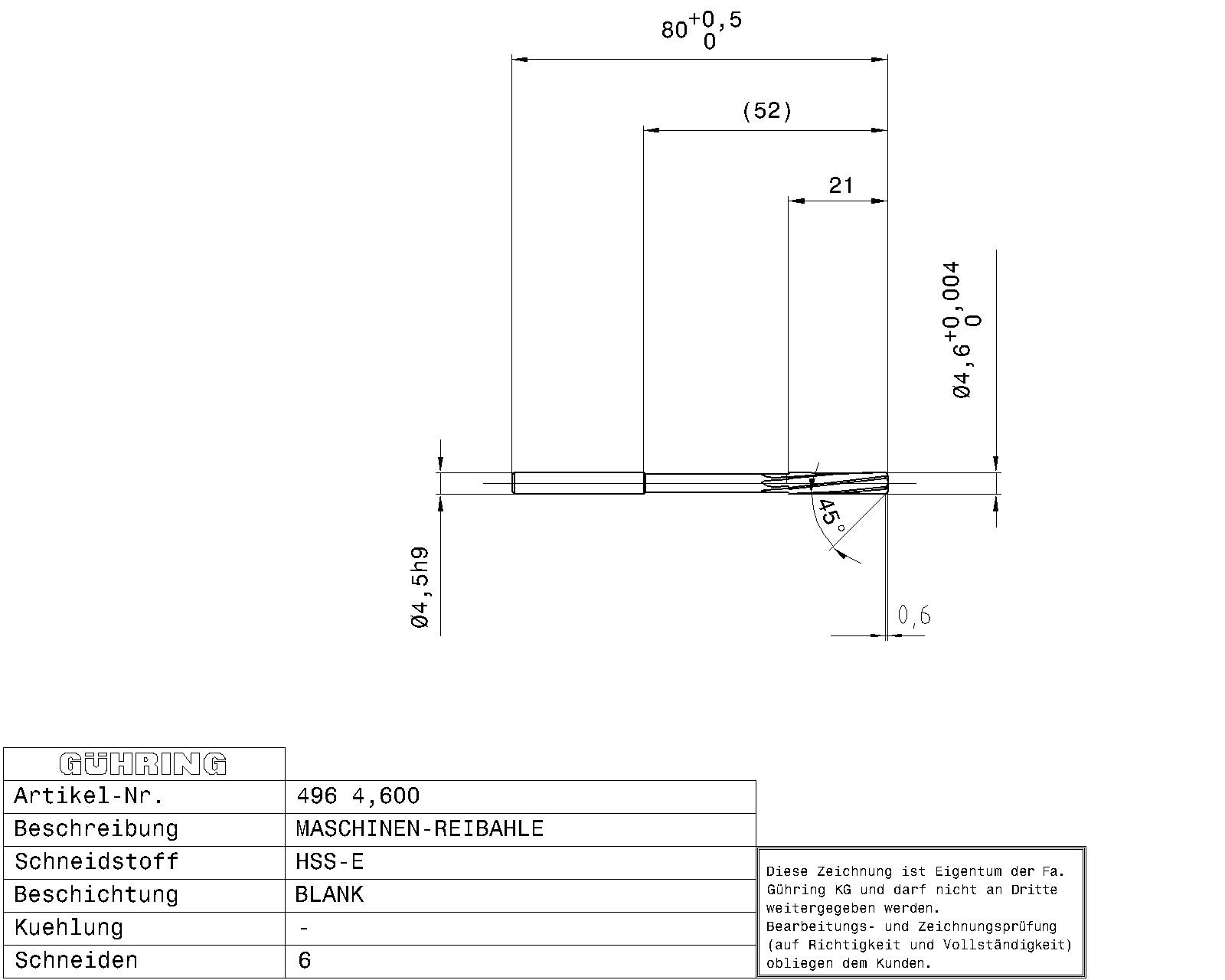 Guhring Machine Chucking Reamers HSS-E - Image 2