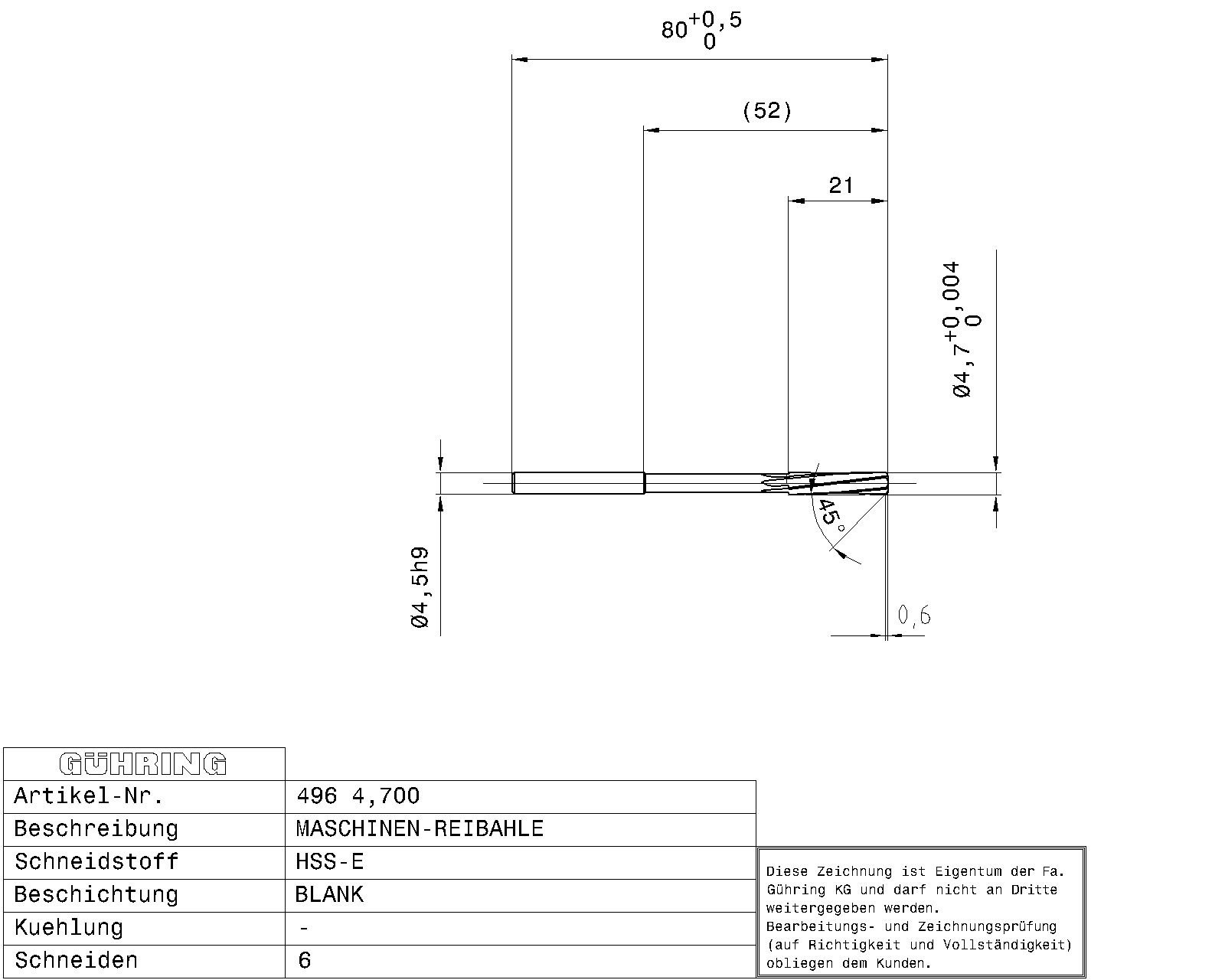 Guhring Machine Chucking Reamers HSS-E - Image 2