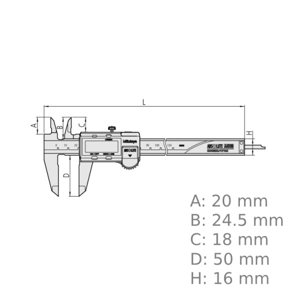 Mitutoyo 200MM DIGIMATIC CALIPER 500-182-30 - Image 2