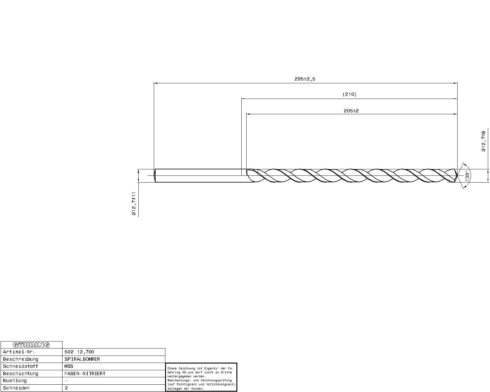 Guhring Extra length twist drills series 1 HSS 1/2 - Image 2