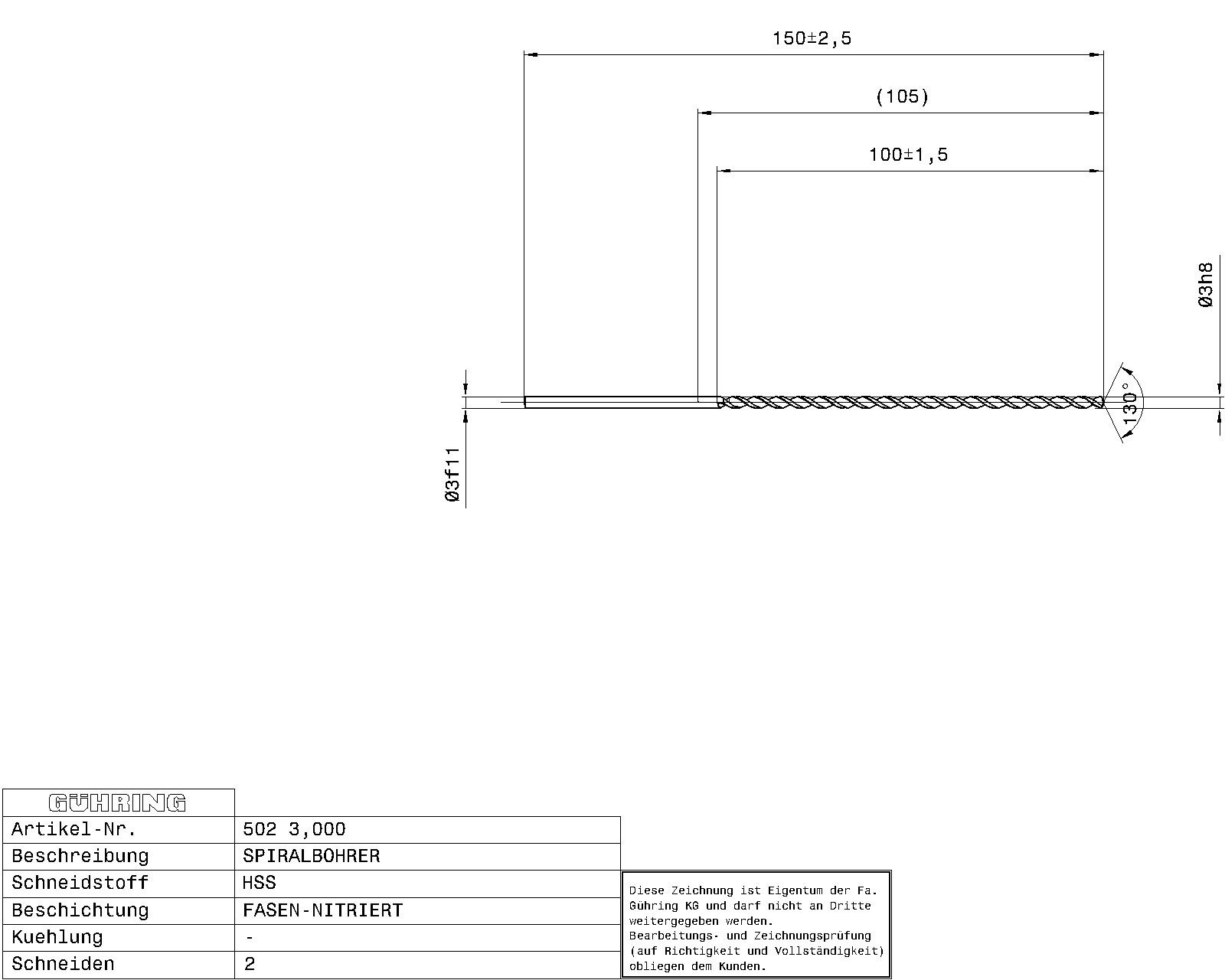 Guhring Extra length twist drills series 1 HSS - Image 2