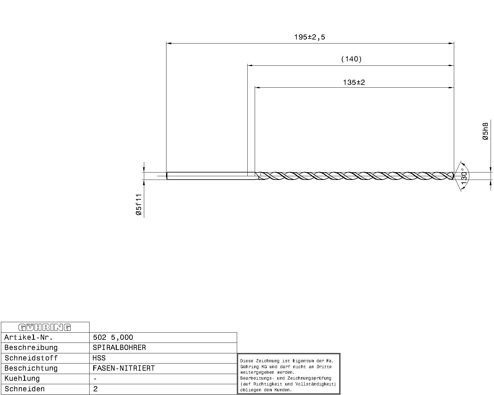 Guhring Extra length twist drills series 1 HSS - Image 2